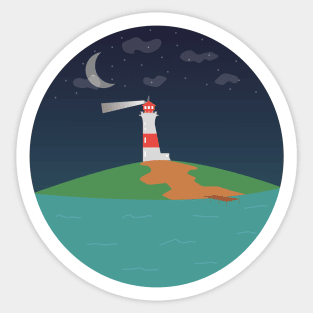 Lighthouse Guiding The Seas Sticker